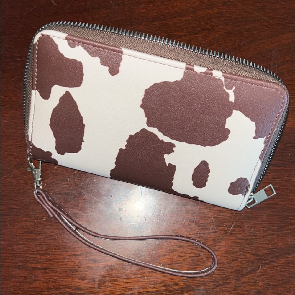 Cow Print Wristlet Wallet